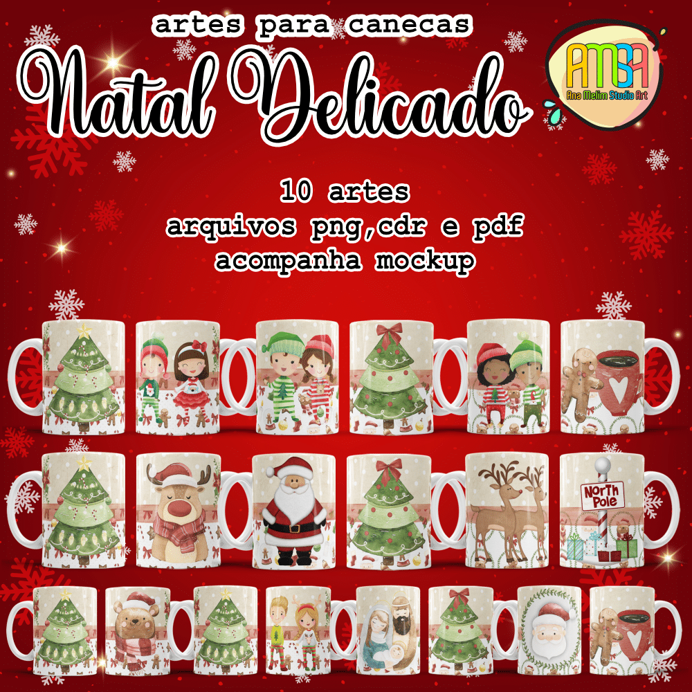 ESTAMPAS NATAL DELICADO CANECA Ana Melim Studio Art