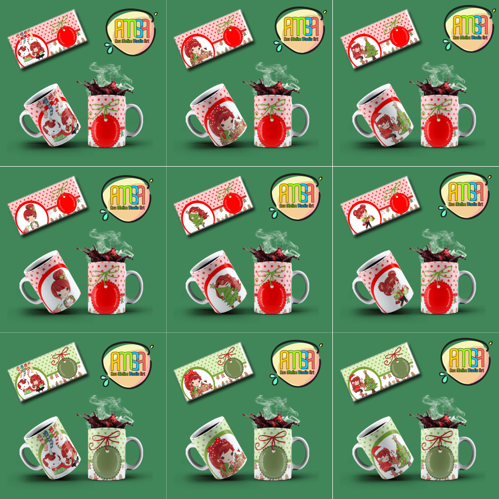 PACK NATAL MENINA 1 CANECA Ana Melim Studio Art