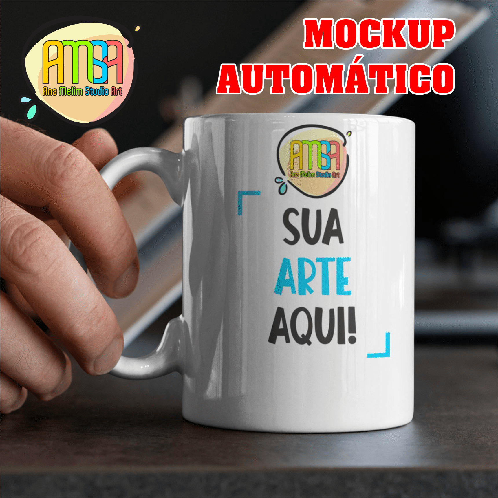 MOCKUP AUTOMÁTICO CANECA 88 Ana Melim Studio Art