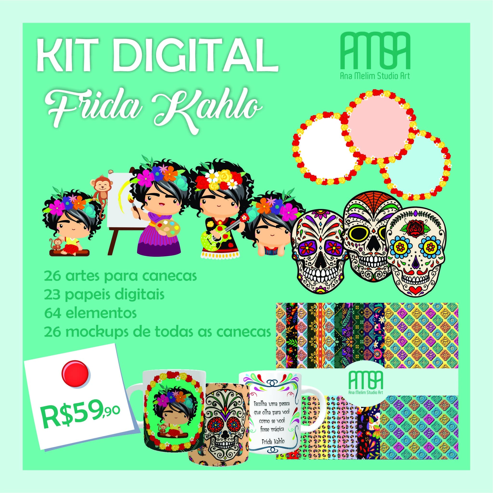 KIT DIGITAL FLORK - CLIPARTS EM ALTA RESOLUÇÃO - DOWNLOAD - Arte Digital  Grátis