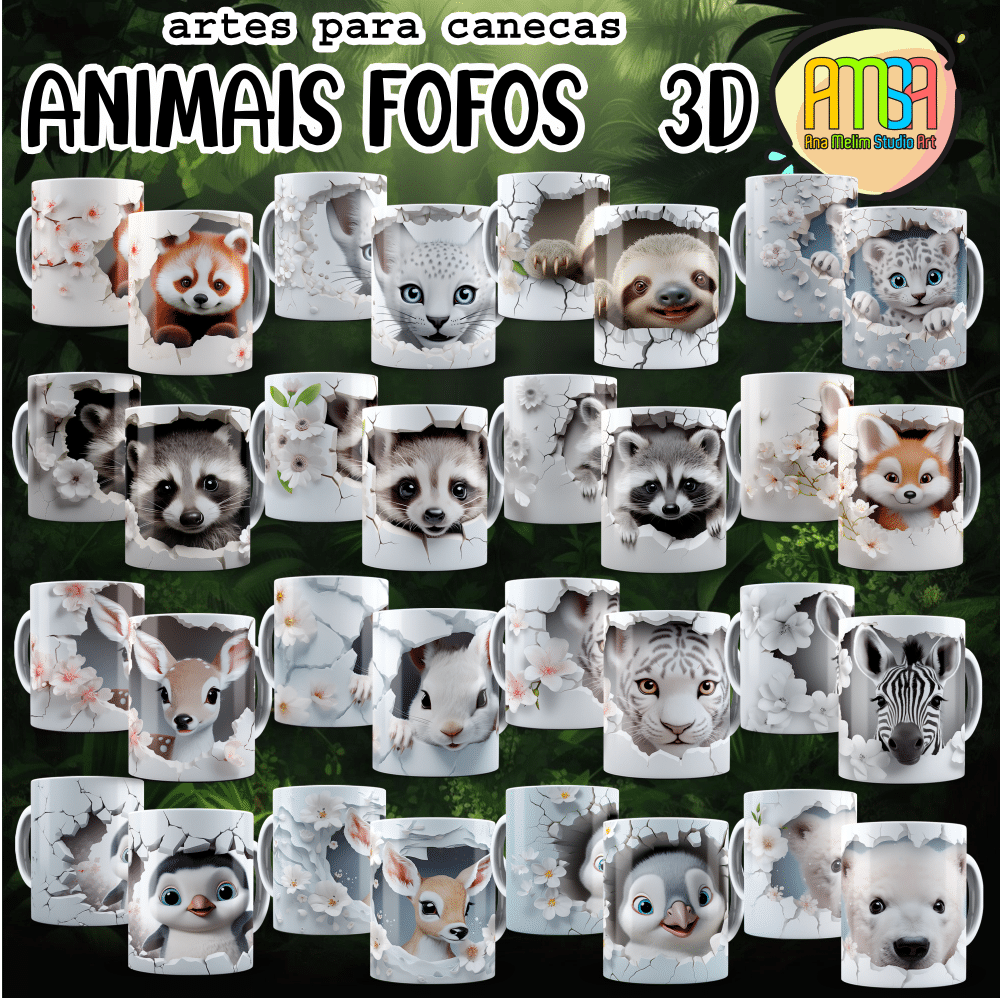 ESTAMPAS LINDAS BRUXAS 3D CANECAS – Ana Melim Studio Art